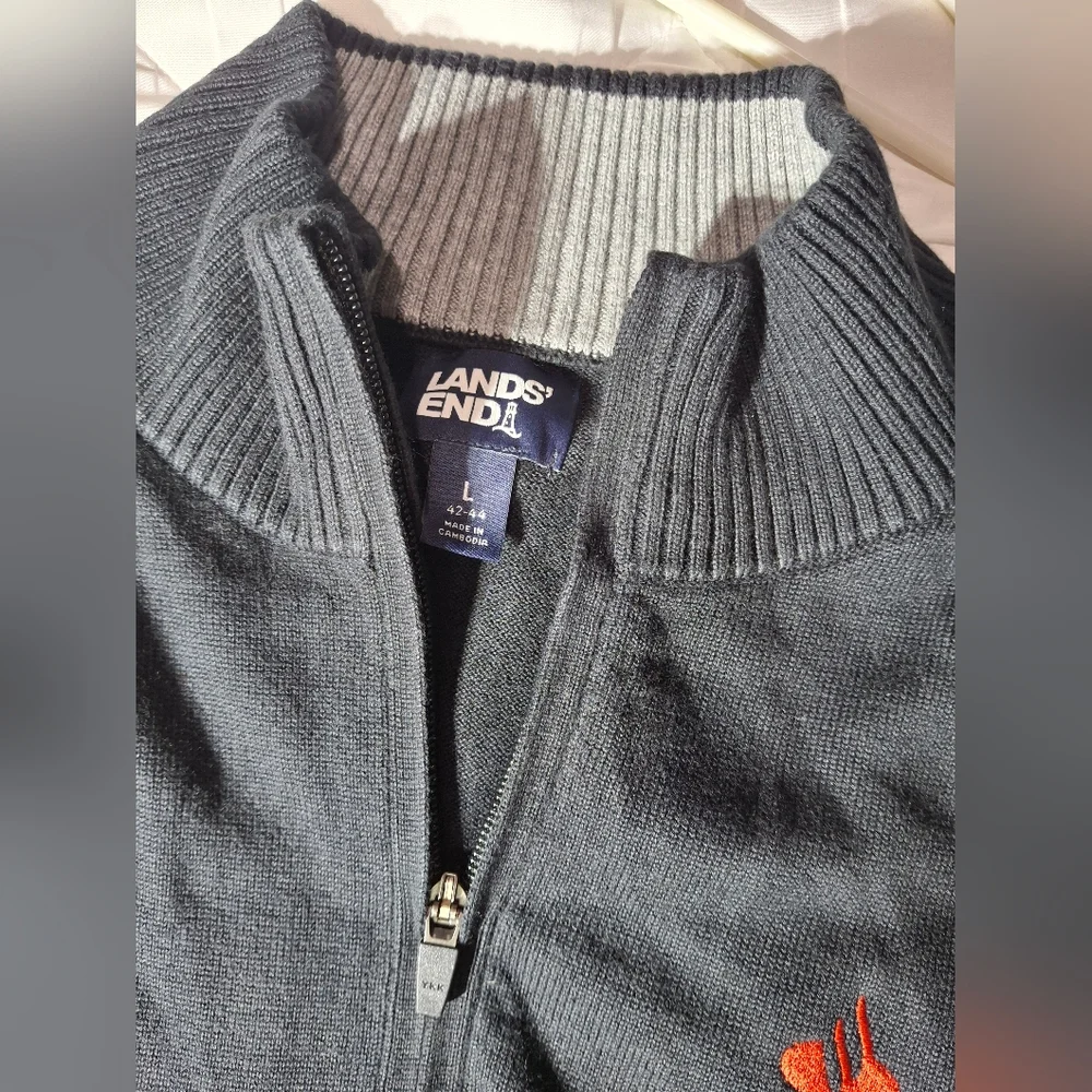 Lands' End Black Zip-Up Sweater